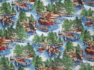 Vacation Lazy Dog Day Forest Cabin Lake Curtain Valance