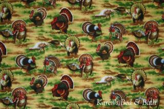 Wild Turkey Hunt Shoot Thanksgiving Harvest Autumn Curtain Valance New