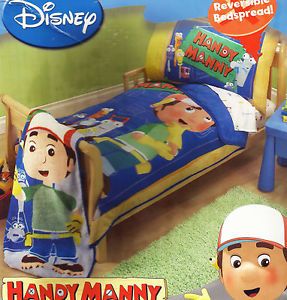 Handy Manny Tools 4pc Toddler Bed Set Crib Comforter Sheets Disney