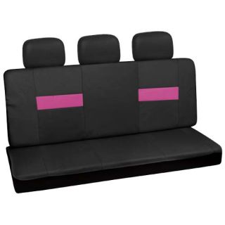 20pc Set Pink Black Auto Car Seat Cover Wheel Belt Pad Head Rest Floor Mats