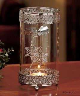 Elegant Metal Spinning Tea Light Holder Choose Angel Deer or Snowflake New