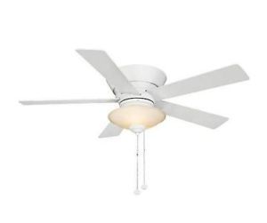 Hampton Bay Andross 48 inch Low Profile Hugger Ceiling Fan with Light Kit White