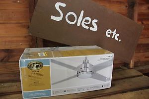 Hampton Bay Mercer 52 inch Modern Ceiling Fan with Remote and Light Kit Nickel