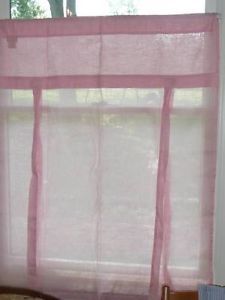 Pottery Barn Kids Pink Linen Roll Tie Up Window Shade Curtain New w Out Package