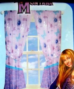 Disney Hannah Montana Daisy Patch Window Curtains Pair 2 Panels 82in x 63 In