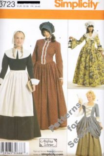 Pattern Sewing Simplicity Woman Andrea Schewe Amish Pilgrim Colornial SZ6 10 New