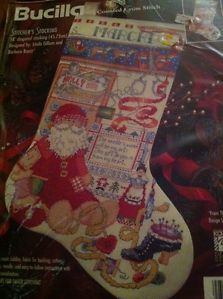Bucilla Classic Santa 18 Christmas Stocking Counted Cross Stitch