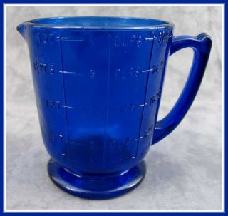 Cobalt Blue Glass 1 Quart Measuring Cup 4 Cup 32 Oz