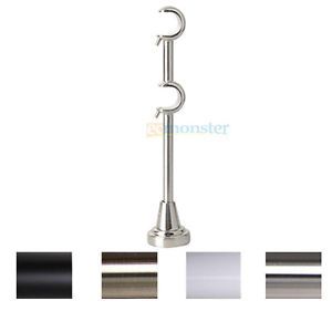 Metal Double Curtain Drapery Rod Adjustable Bracket Fits 3 4" Rod Four Colors