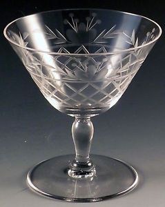 Fostoria Trellis Cut Crystal Sherbets 2 Elegant Glass Vtg Stemware Old 169