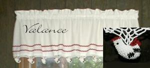 Rooster Farm Chicken Country Kitchen Valance Curtain