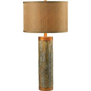 Kenroy Home Mattias Table Lamp, Natural Slate with Copper Finish Accents