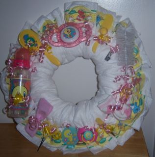 Baby Shower Diaper Wreath Winnie The Pooh Sesame Street Looney Tunes Bonus