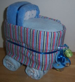 New Striped Mini Diaper Bassinet Baby Shower Pink Blue Nuetral