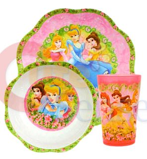 Disney Princess 3pc Kids Dining Plate Dinnerware Set