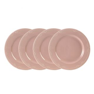 Pfaltzgraff Pale Pink Dinner Plates Set of 4 Filigree