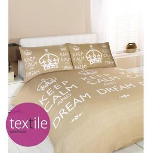 Keep Calm and Dream Mink Pillowcases Super King Duvet Quilt Cover Bedding Set