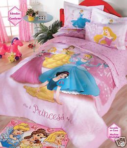 Disney Princess Girls Pink Comforter Bedding Set Full 8