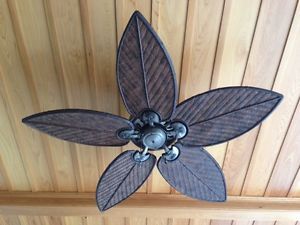 Tommy Bahama TB565ASW Antiqued Wicker Indoor Outdoor Fan Blades 52 inch Span