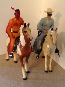 Hartland Lone Ranger and Tonto Horses 1950's TV Western Figurines
