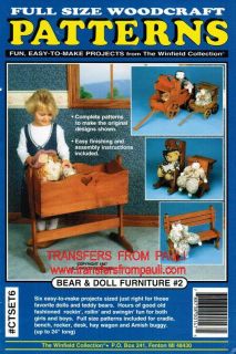 Bear Doll Child's Toy Furniture Woodworking Plans