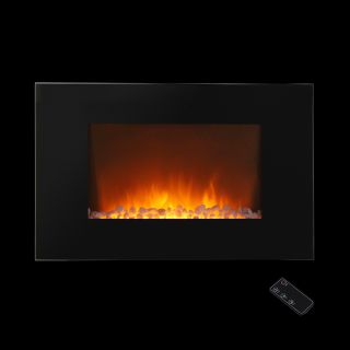 Electric Wall Mount Fireplace 36" Glass Pebbles w Remote Control Heater BIG530EP