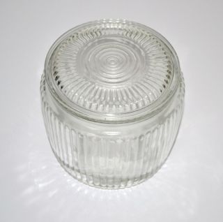 Anchor Hocking Clear Ribbed Glass Jar Glass Lid Old Anchor Logo