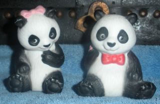 Pair Avon Porcelain Panda Bear Figurines Love Romance 1990 Valentine'S