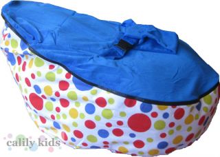 Baby Toddler Kids Portable Bean Bag Seat Polka Dot Dark Blue