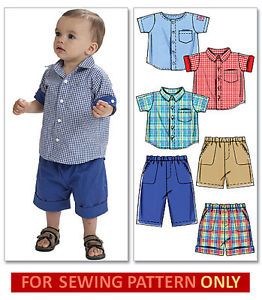 Sewing Pattern Make Shirt Shorts Pants Baby Toddler Boy Clothes Size 13 29 Lbs
