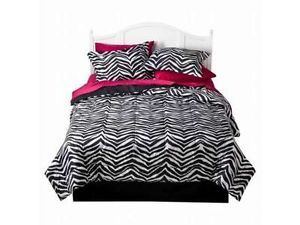 New Bed in A Bag Black White Zebra Twin Full Queen 6 8 Piece Set Comforter