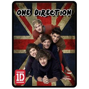 One Direction 1D Vintage Union Jack Flag Fleece Blanket Bed Throw Brand New Gift