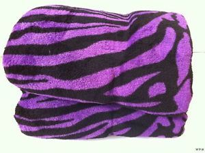 Queen Blanket Super Soft Purple Black Zebra Animal Print Microfiber Throw
