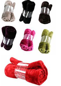Soft Warm Mink Faux Fur Sofa Throws Over Bed Spread Blanket Fleece Throw 3 Sizes