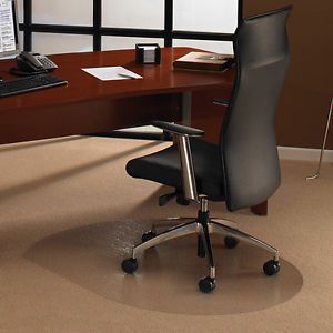 Floortex Cleartex Ultimat Polycarbonate Contoured Chair Mat 39 x 49 for Carpet