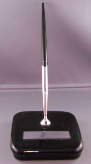 Sheaffer Vintage Desk Set New Ball Pen Jet Black Crystal Chrome Trim 1002H