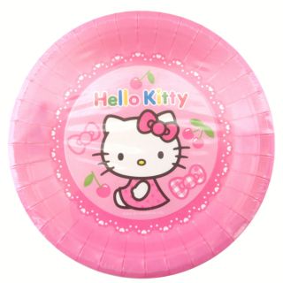 Sanrio Licensed Pack of 10 Hello Kitty Paper Plates Kids Girls Party Supplies L
