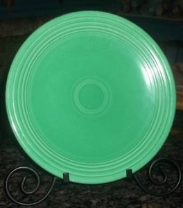 Near Mint Large 12" Vintage Green Fiesta Fiestaware Chop Cake Plate Platter Nice