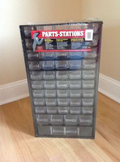 50 Drawer Plastic Parts Storage Bins Hardware Craft Cabinet with Steel Case New