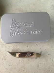 Frost Cutlery Steel Warrior Toothpick Pocket Knife Tin Case Lot 19