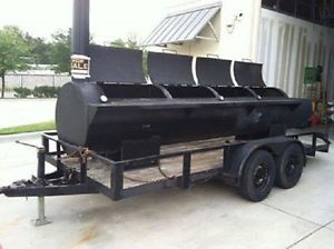 Bar B Q Pit 20 ft Long 3 1 2 ft Wide with Trailer in Excellent Condition