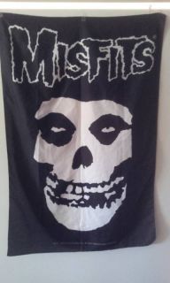 Misfits Fiend Skull Silk Textile Fabric Poster Flag 100cm x 75cm Punk