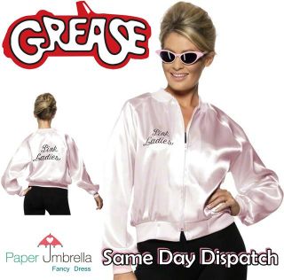 Official Grease Pink Ladies Lady Jackets Fancy Dress Costume 50 Outfit Hen Party
