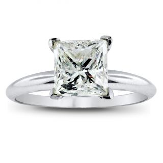 3 03 Carat Square Princess Diamond Engagement Ring GSI Wedding Ring