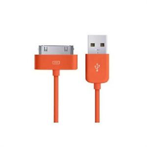 10' ft Orange Extra Long USB Sync Cable Power Cord Charger Apple iPhone 4S iPod