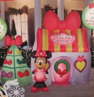 New 7 ft Long Disney Christmas Minnie Mouse Bow tique Store Inflatable by Gemmy