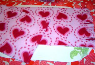 Valentine Pink Hearts Fleece Scarf 5 ft Long New