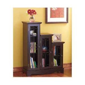 Triple Step Display Cabinet Wooden Storage Shelves Furniture Home Decor Accent