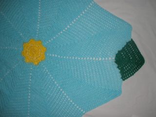 New Hand Crochet Baby Flower Garden Afghan Blanket
