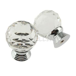 10x Crystal Glass Clear Cabinet Knob Drawer Pull Handle for Door Wardrobe